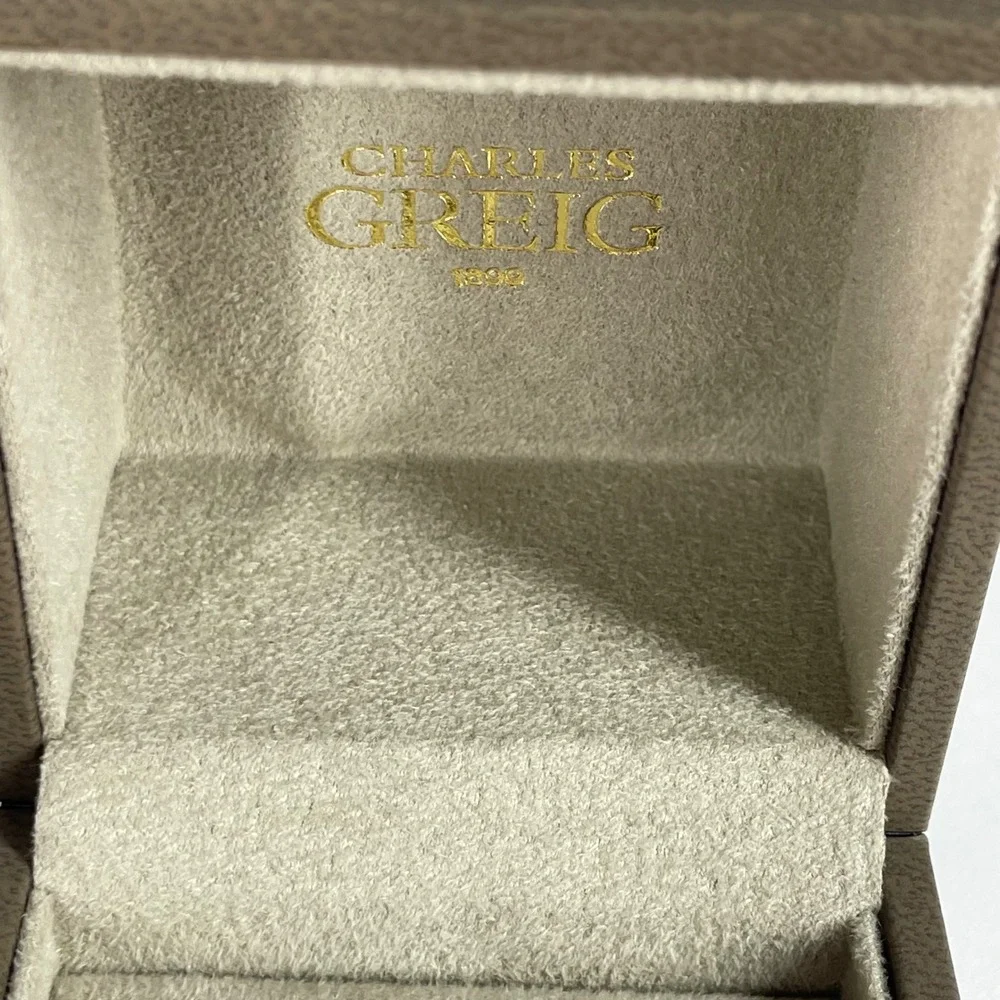 Charles Greig 1899 Luxury Ring Box with Outer Box Brown Gold Jewelry Storage